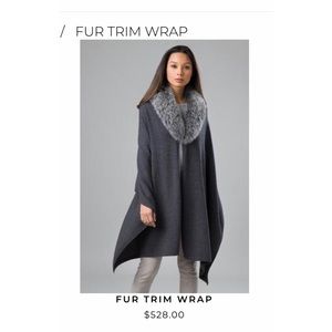 Fur trim poncho new w/ tags